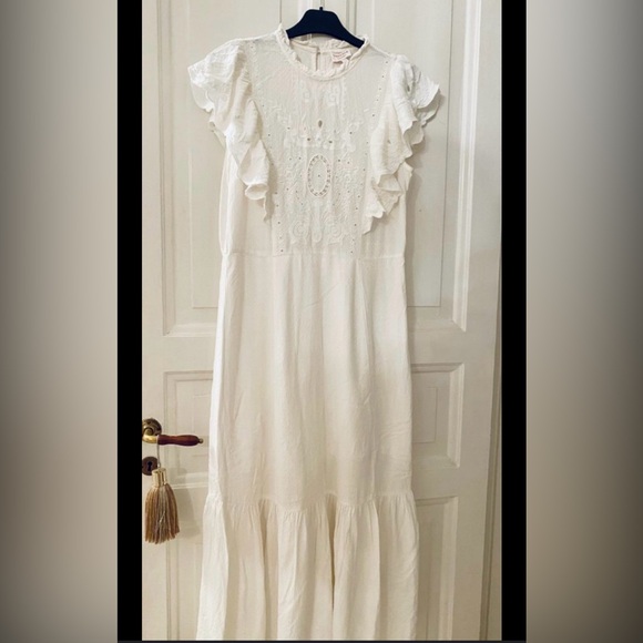 vintage stories Dresses & Skirts - European White Ruffle Dress 15”PTP 51”L